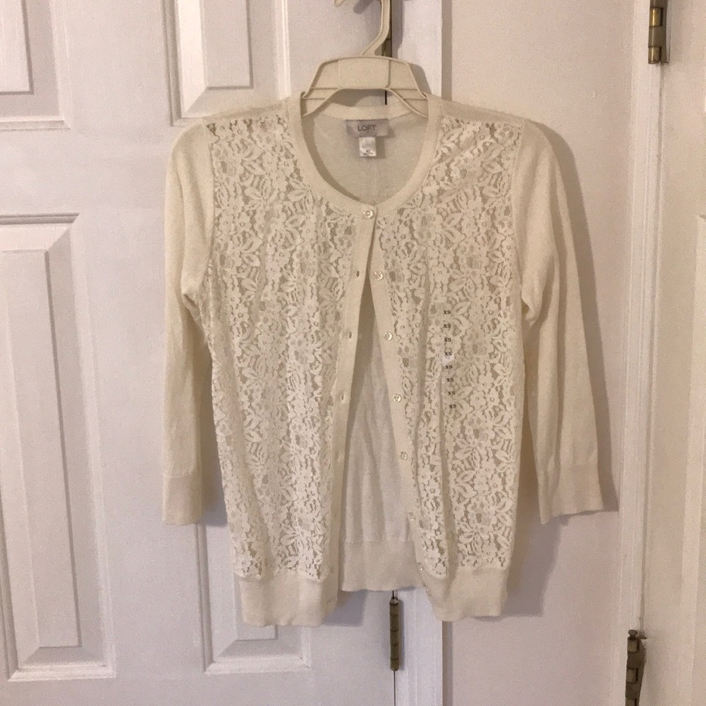 Ann Taylor Lace Cardigan XS *NEW*
